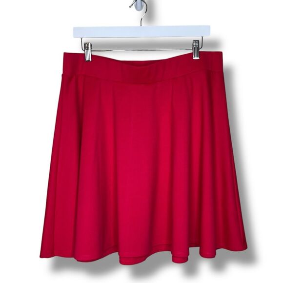 Torrid Skater Skirt Pink Fuchsia Ponte Wide Band Pull On Above Knee Women 2X - Picture 1 of 14